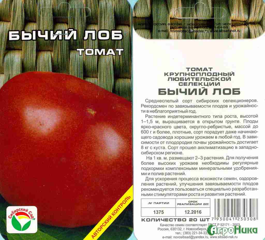Томат бычий лоб: описание, отзывы, фото, урожайность
