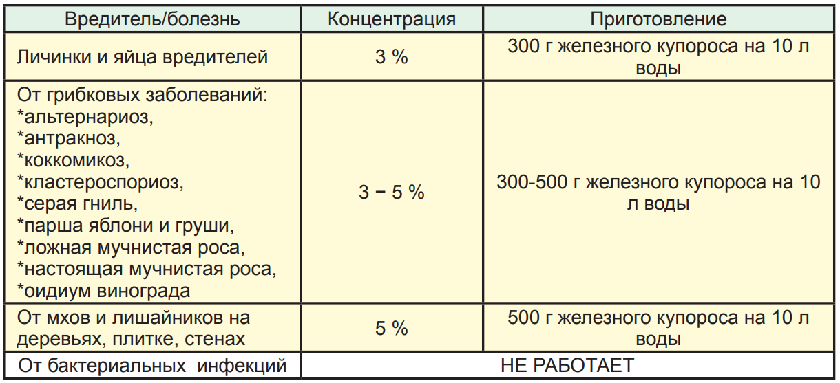Купоросы и препараты на их основе: какие и когда применять