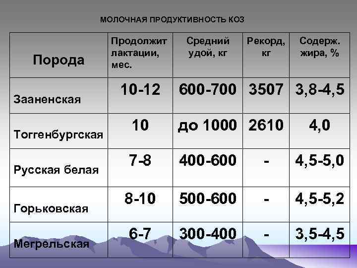 Сколько литров молока коза даёт в сутки и как повысить эти показатели
