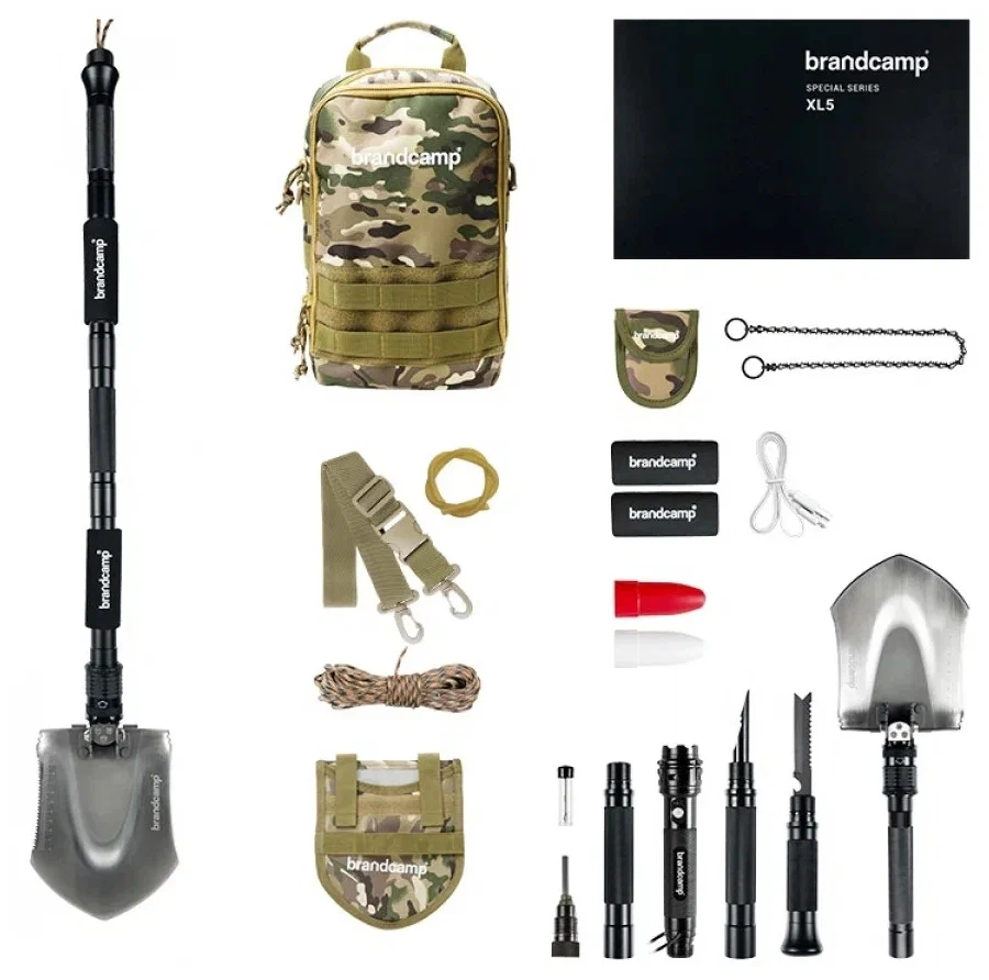 About multifunctional shovels: brandcamp model bc-l-v, ace, four in one