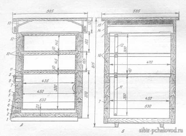 Улей дадан 12-ти рамочный своими руками: размеры, чертежи