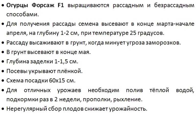 Огурец форсаж f1: отзывы садоводов, характеристика и описание сорта, посадка и уход, фото и видео семян поиск