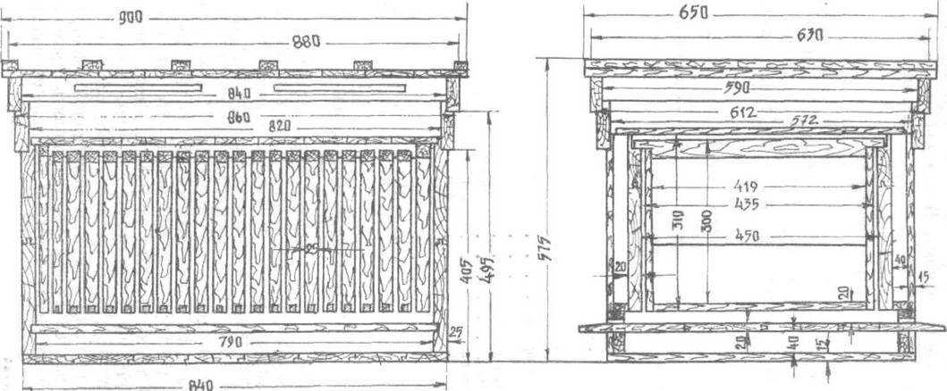Улей лежак на 24 рамки: чертеж, размеры, видео - своими руками